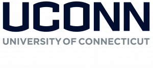 UConn wordmark in blue and grey